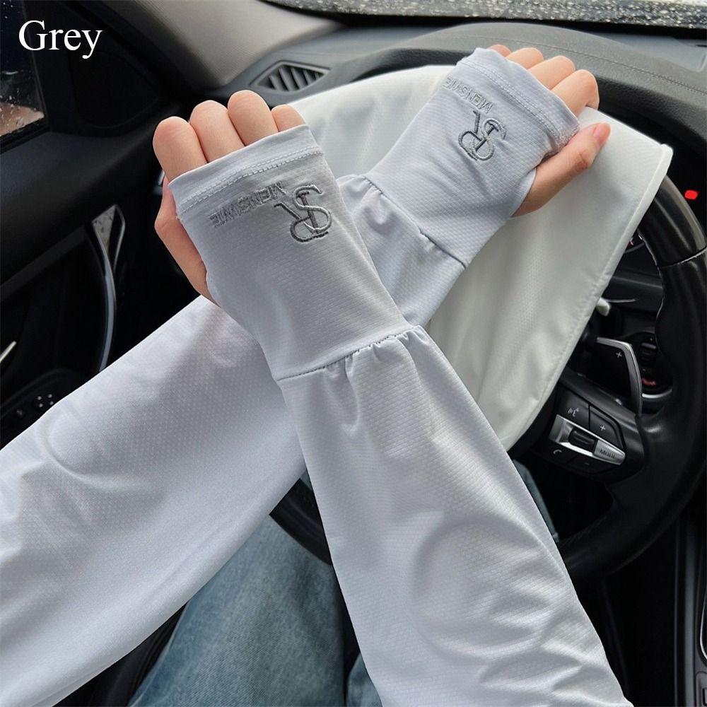 Ice Silk Anti UV Arm Covers Sunscreen Driving Gloves Thin Arm Protector  Female