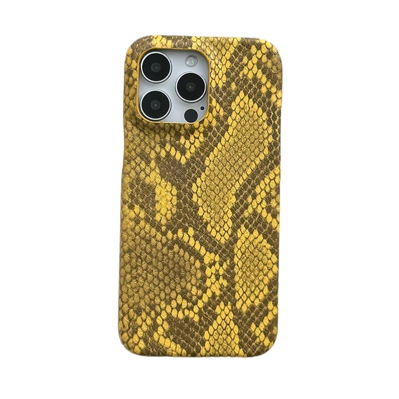 Модный шикарный кожаный чехол для телефона с текстурой змеиной кожи для iPhone 16 15 14 13 Pro Max Мягкая силиконовая задняя крышка