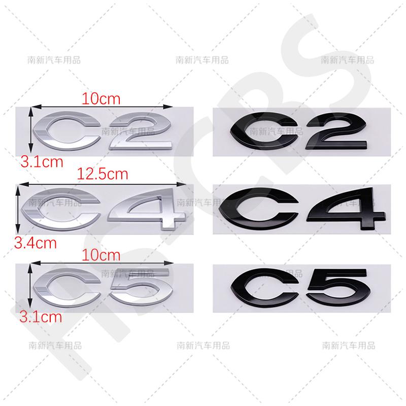 ABS C2 C4 C5 Rear Trunk Emblem Logo Badge For Citroen C2 C4 C5 Car Styling Rear Trunk Stickers Emblem Tailgate Decal Accessories ait256