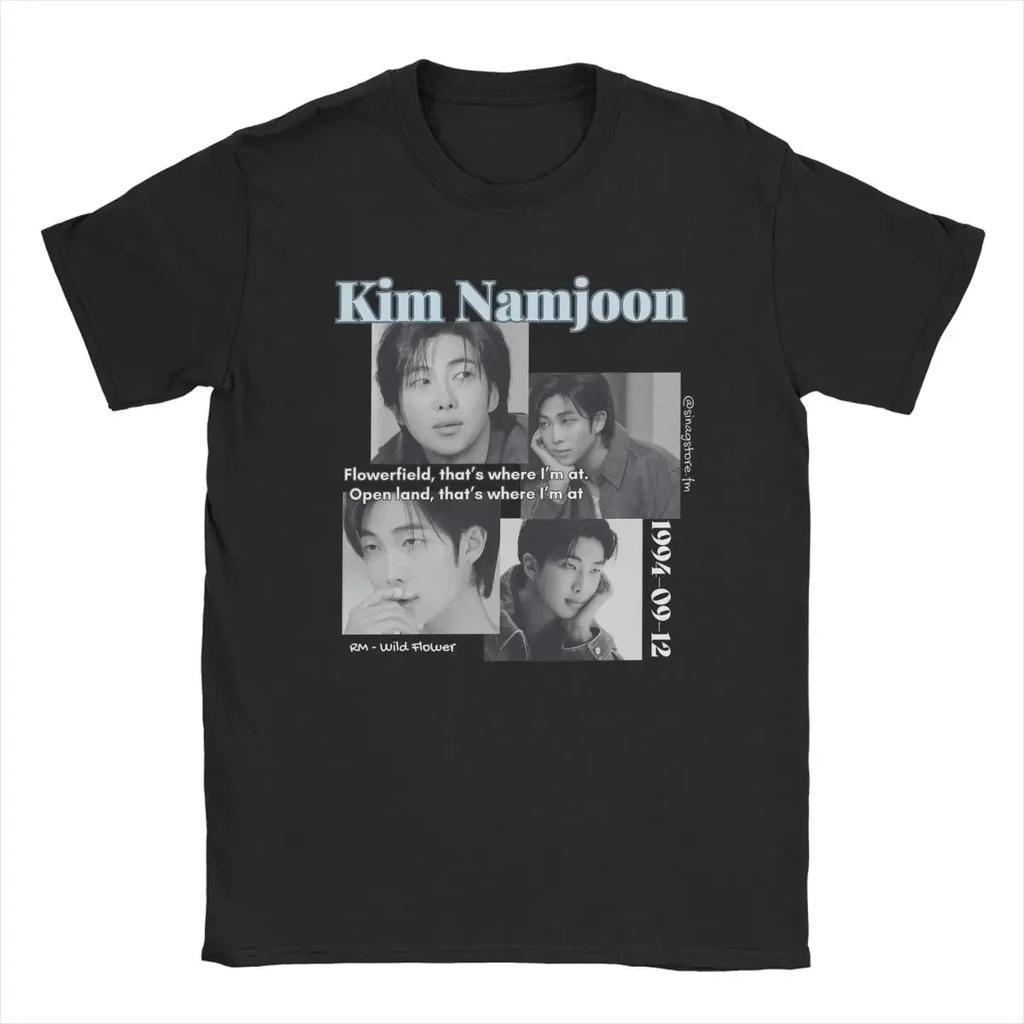 RM Намджун K-pop Женская футболка Новая футболка с коротким рукавом Футболка с круглым вырезом Кавайная одежда Графические футболки Женская одежда Y2K Топ
