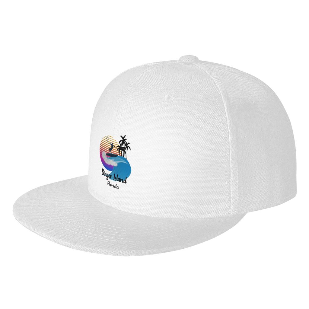 Fashion Singer Island Florida Seaside Retro Sunset Flat Brim Sun Hat Sporty Casual Caps For Women