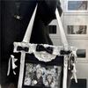 JIAERDI Лолита Милый Бант Сумка на Плечо Женская Харадзюку Кожаная Квадратная Большая Вместимость Ита-сумка Аниме Ручка Кошелек Y2K Сумка-тоут 2025