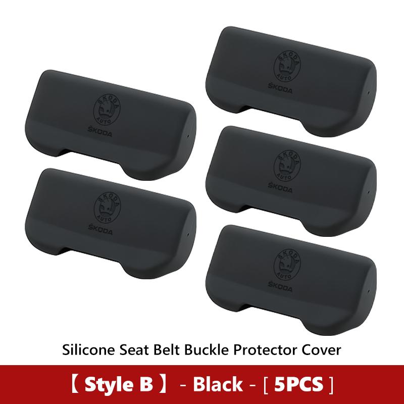 ptncy6 Car Seatbelt Buckle Cover Silicone Anti-scratch Protector Safety Belt Buckle Guard Tool For Skoda Fabia Kamiq Superb Scala