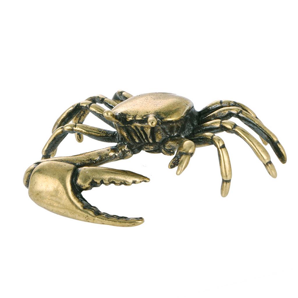 Элегантная латунная скульптура краба Реалистичная детализация Статуэтка краба для коллекционеров и любителей декора Настольный аксессуар