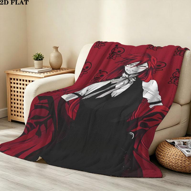 1PC Black Butler Patterned Flannel Blanket Suitable For All Seasons For Home Decor Warmth And Comfort Gifts Holiday Present