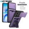 KEYSION Чехол-кошелек с держателем для карт для ZTE Blade A36, с защитой камеры, подставкой, противоударная задняя крышка для Blade A36
