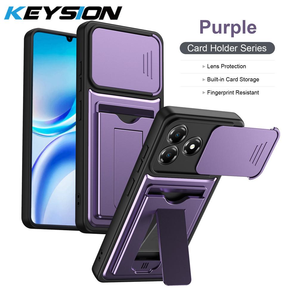 KEYSION Чехол-кошелек с держателем для карт для ZTE Blade A36, с защитой камеры, подставкой, противоударная задняя крышка для Blade A36
