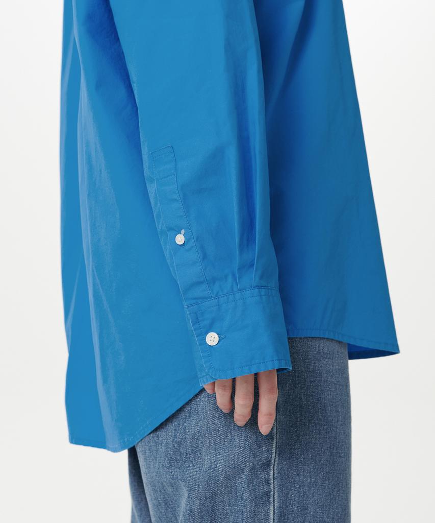MUSINSA STANDARD WOMAN Women'S Oversized Washed Poplin Shirt [Blue]
