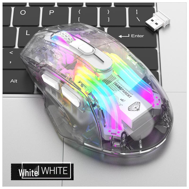 Игровая мышь Leopard Emperor Q19, беспроводная, RGB, трехрежимная, с прозрачным дизайном