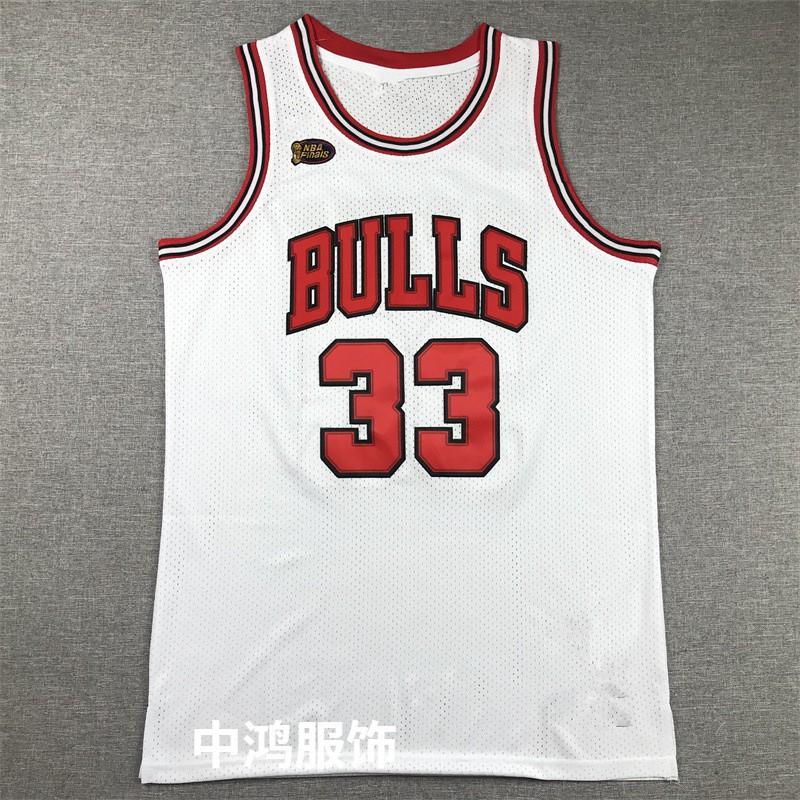 Chicago Bulls 33 Scottie Pippen Finals Edition Red Basketball Jersey Unisex Adult Cotton Sport Wear