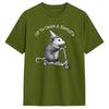 Unisex Women TShirt Off to Cause A Kerfuffle Funny Opossum Riding Scooter T Shirts Leisure  Summer Tees Vintage Cotton Clothes