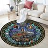 Fuel Transport Iconography Round Area Rug Under Office Chairs Bedroom Living Room Home Decor