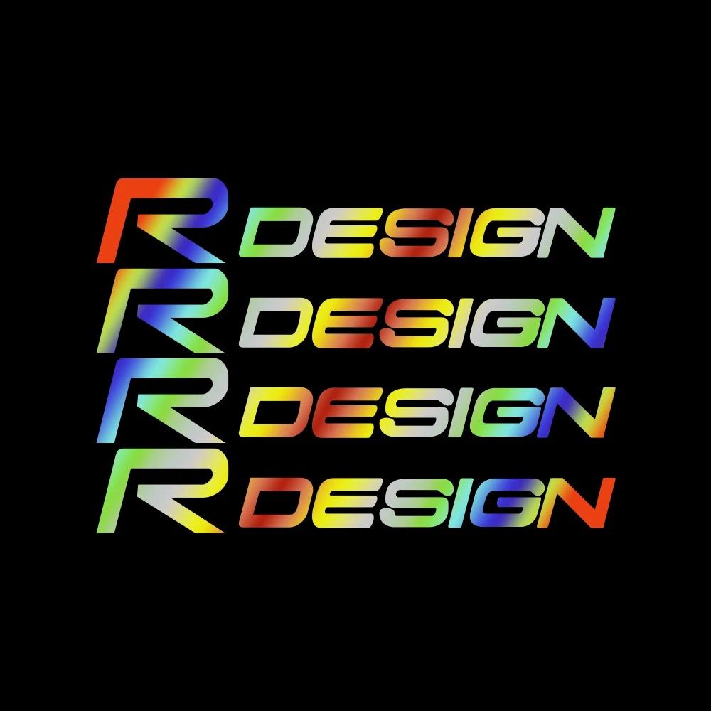 4 шт. Светоотражающие наклейки на колеса автомобиля R DESIGN, водостойкие виниловые наклейки для Volvo XC40 XC60 XC90 S60, аксессуар для декора ступицы автомобиля zz2