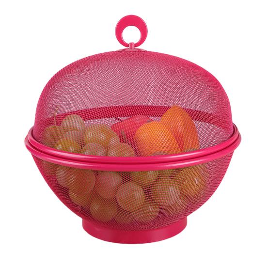 Большая сетчатая корзина для фруктов с крышкой, защищенная от мух, легко моется