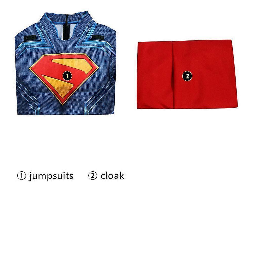 Superman: Legacy Clark Kent Cosplay Costume Jumpsuit Party Fancy Dress Bodysuit With Cloak less