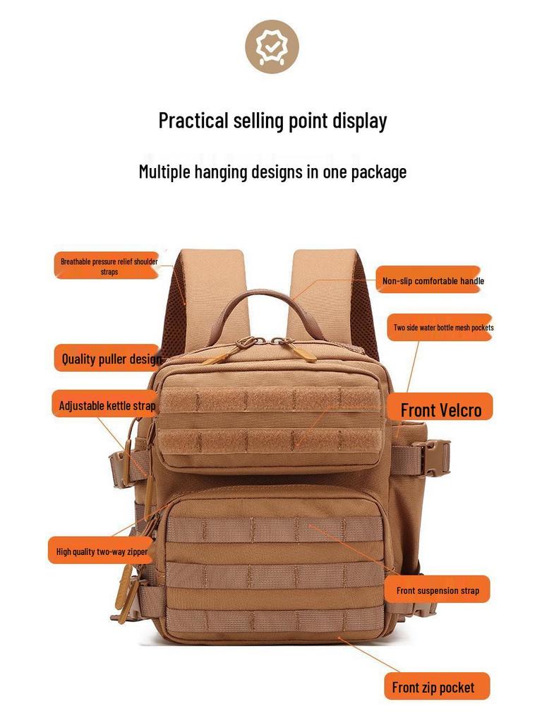 Многофункциональный мини-рюкзак для походов на открытом воздухе 9 л - спортивная и походная двухплечевая сумка 3P