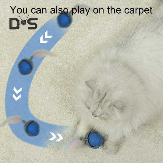 Интерактивный мяч для кошек, самокатящийся мяч для кошек с регулируемыми скоростными режимами, электрический мяч для домашних животных, активируемый касанием, для использования в помещении и на открытом воздухе