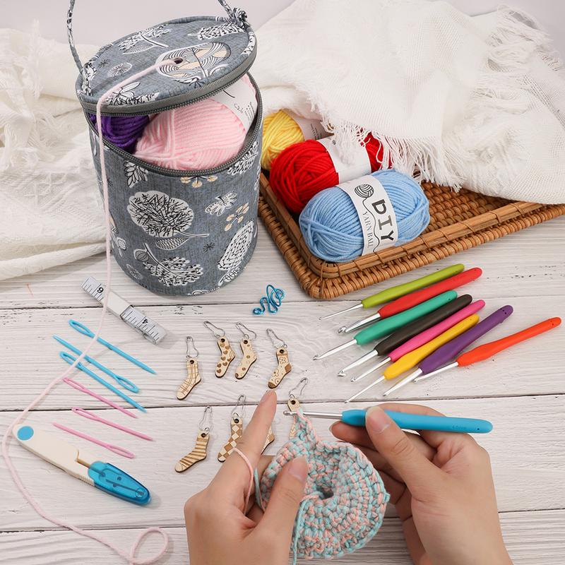 Набор крючков для вязания Набор для вязания крючком для начинающих Инструмент Спицы Наборы для рукоделия Сумка для рукоделия Дорожный Носок Перчатки Начинающие Аксессуары для вязания