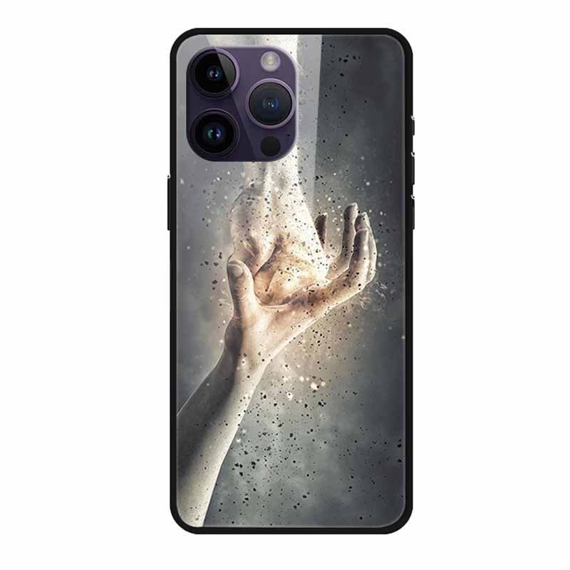 Закаленное Стекло Чехол Для iphone 15 Pro Max Чехол Жесткое Стекло Задняя Крышка Мягкий ТПУ Бампер Для iphone 16 Pro Max Чехол для Телефона 16Pro Max