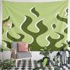 Green Flames Design on Tapestry Pattern Wall Hanging Tapestry Decorative Tapestry Home Decor for Bedroom and Living Room