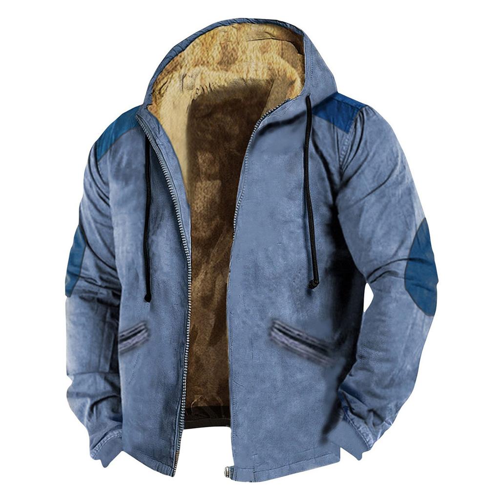 Мужская куртка с цветными блоками, мужская весенне-осенняя повседневная трендовая куртка на молнии с капюшоном