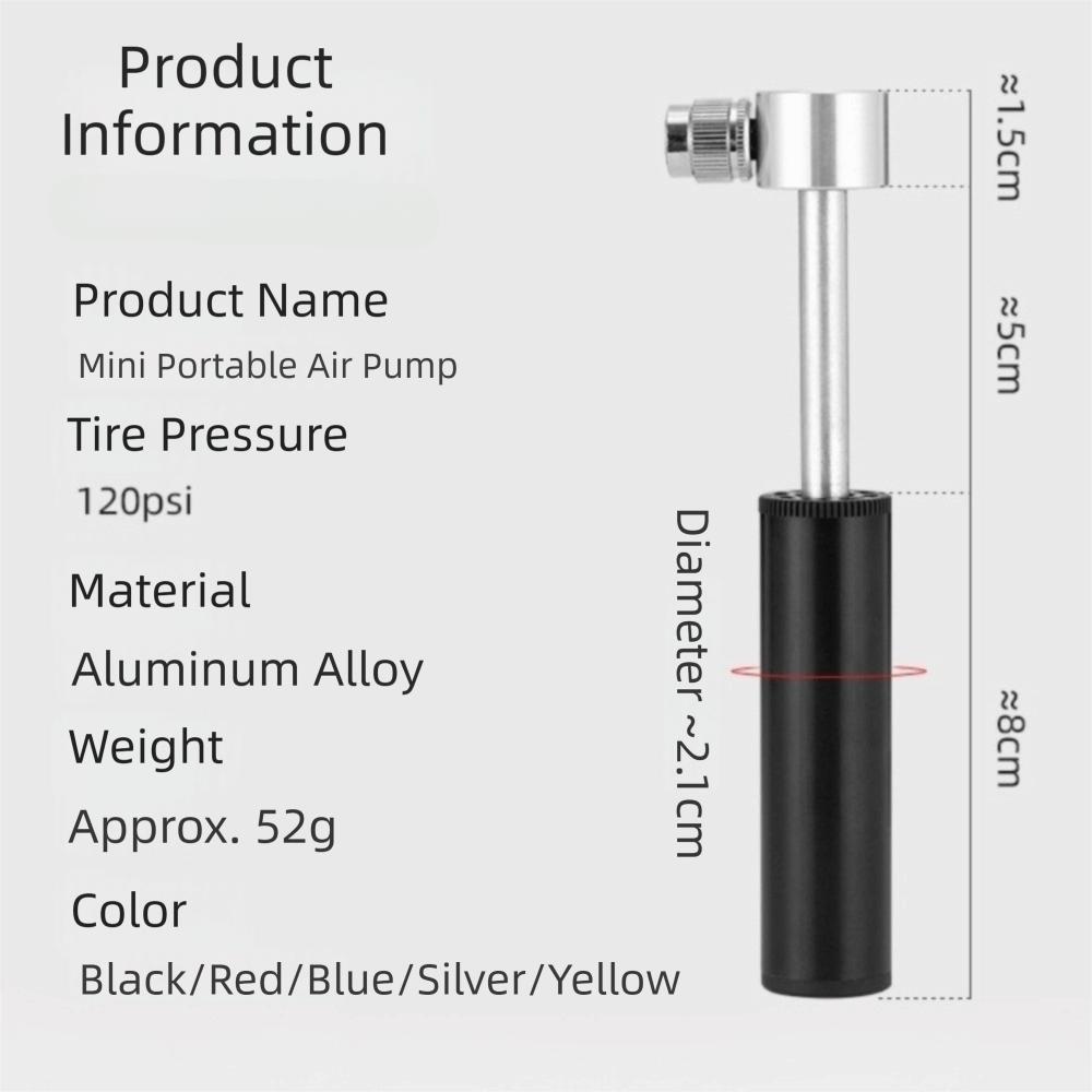 Lightweight Mini Bike Pump Aluminum Zinc Zinc Alloy Bike Air Pump Tire Inflator Bicycle Pump Football
