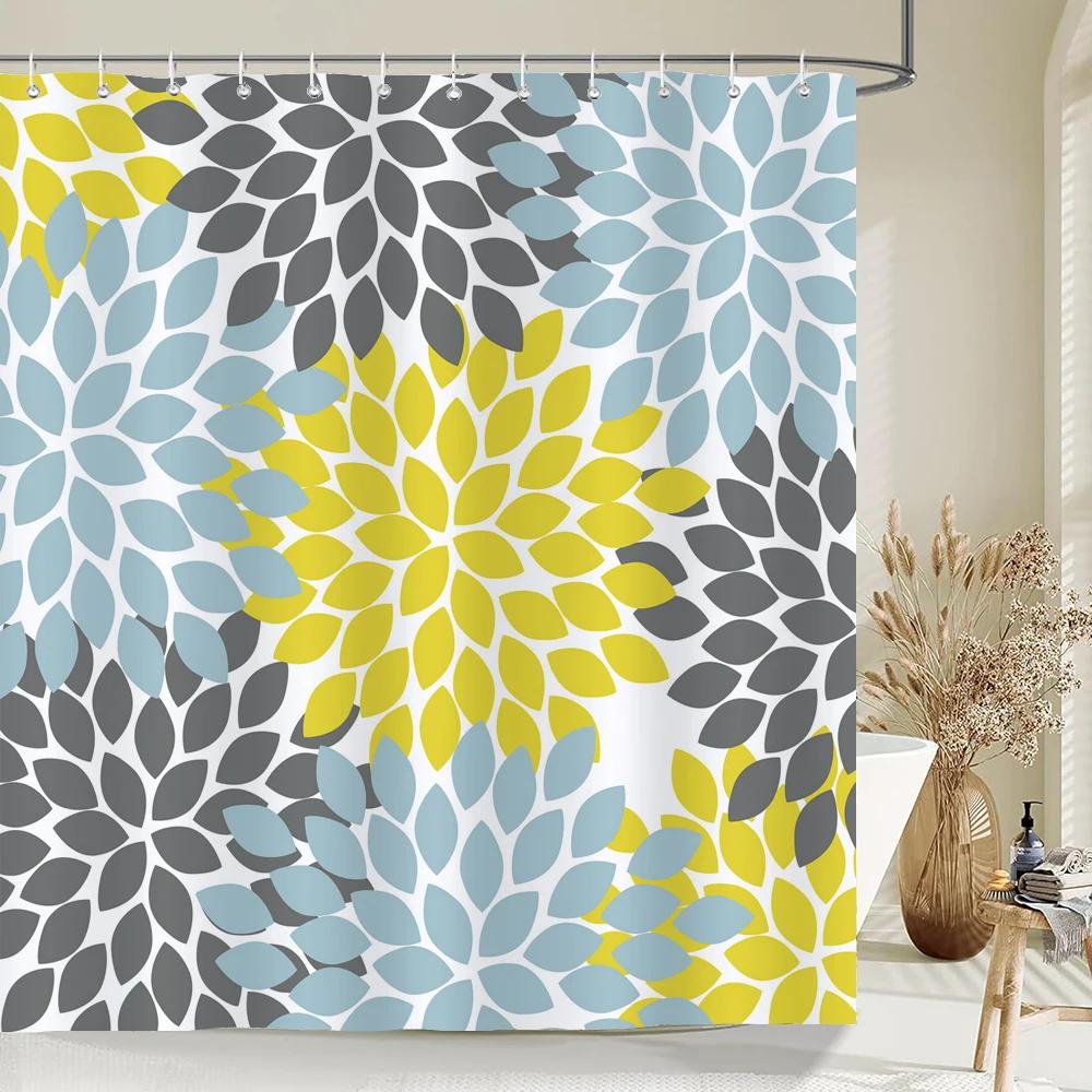 Waterproof Polyester Colorful Shower Curtain Modern Color Print For Bathroom Curtain Long 180*200Cm Shower Curtains Cortina