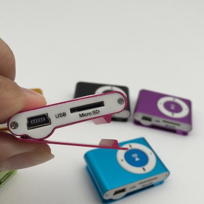 Мини MP3-плеер Слот для карты Металлический Портативный TF Клип USB Спорт Цифровая Музыка
