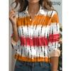 Elegant Ladies Fashion Blouse 2026 Spring Autumn Women's Tie Dye Striped Printed Shirts Casual Long