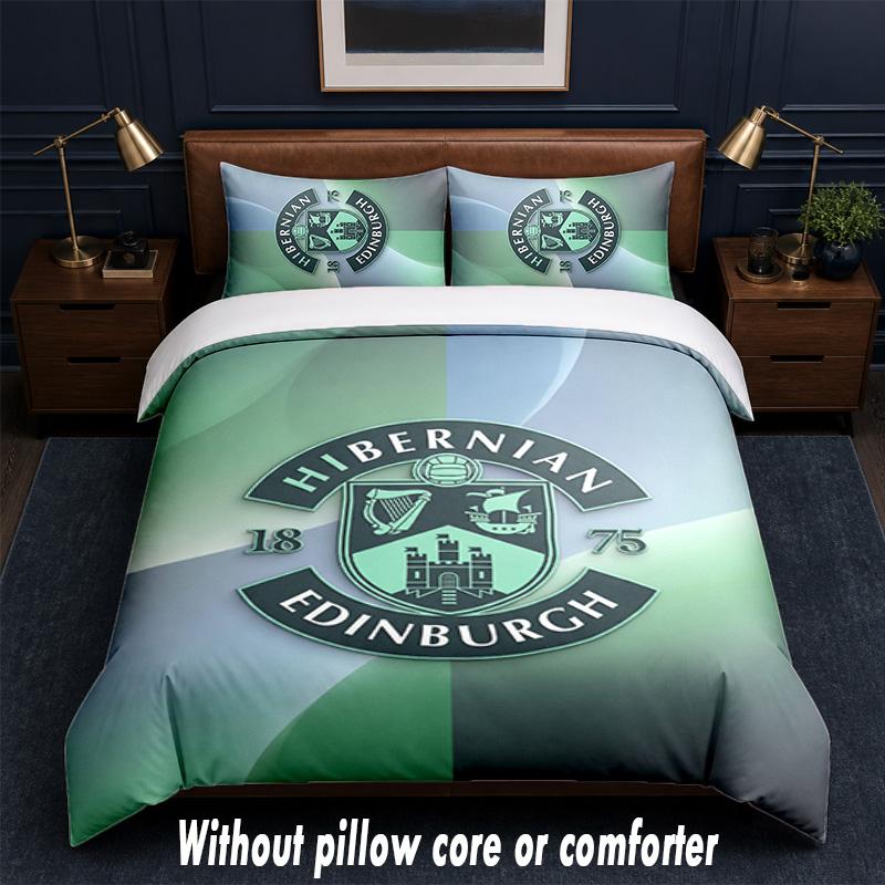 Дизайн Hibernian FC Комплект постельного белья 1 пододеяльник + 2 наволочки Мягкое дышащее домашнее постельное белье
