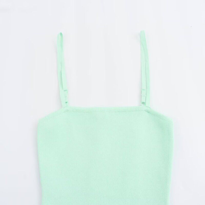 Fashion Style 2024 Summer New Women's Clothing Slim Looking Easy Matching Sling Plain Stitch Shoulder Strap Short Top 3519009