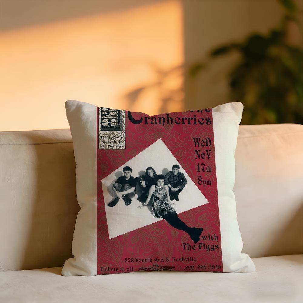 CCranBeRries Band Album Cover Cushion Cover Cozy Velvet Throw PillowSoft Warm Cushion For Sofa  Bed