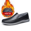 Кожаные мужские туфли с мехом 2024 года, повседневные туфли без застежек, мужские мокасины, итальянские черные мужские туфли для вождения, кроссовки, ленивые туфли