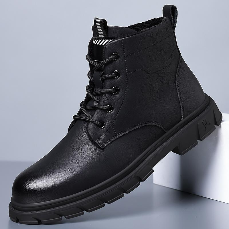 Новые трендовые мужские ботильоны, черные кроссовки, модная обувь для активного отдыха, высокие панковские туфли для мужчин, повседневная кожаная обувь, уличные ботинки для мотокросса