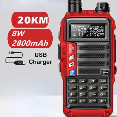 Baofeng UV-S9 Мощная рация CB-радиоприемник 8 Вт Портативная радиостанция дальнего действия для охоты Лесной город Обновление S9 с зарядным устройством USB