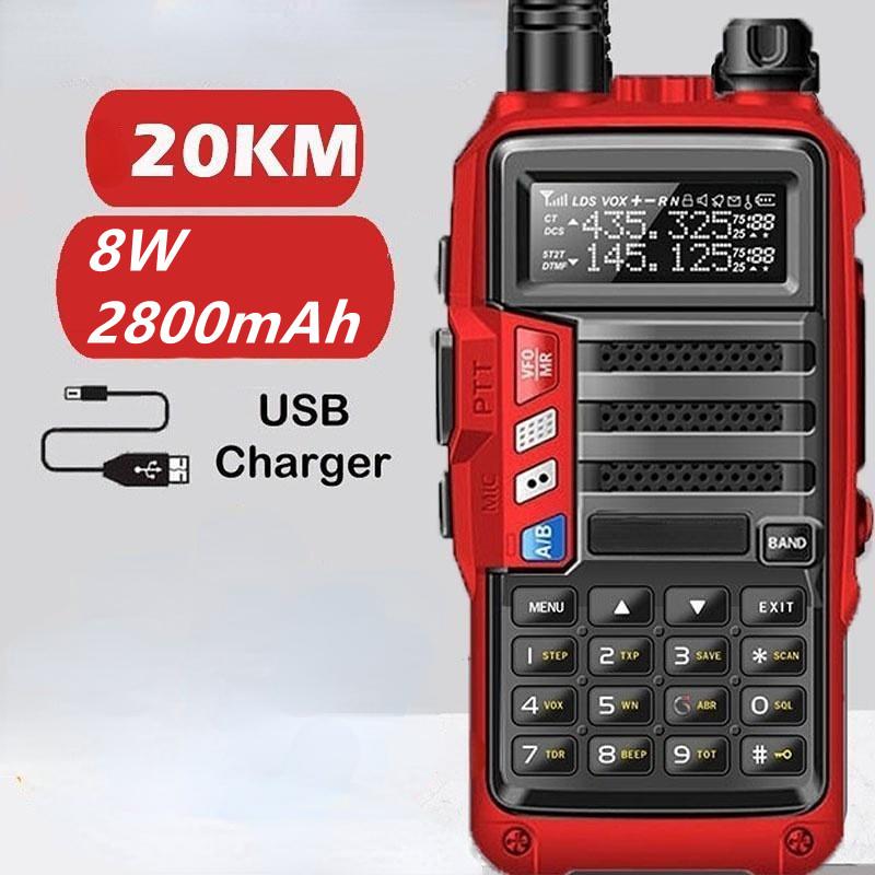 Baofeng UV-S9 Мощная рация CB-радиоприемник 8 Вт Портативная радиостанция дальнего действия для охоты Лесной город Обновление S9 с зарядным устройством USB