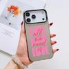 Чехол для телефона с буквой Love Art для iPhone 17 16 15 14 13 12 11 Pro Max Air Цветной Матовый Лазерный Аврора Ударопрочный Чехол для Телефона