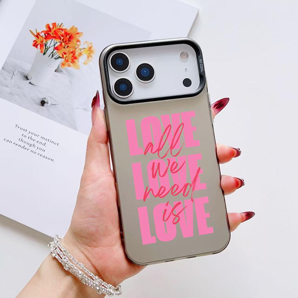 Чехол для телефона Love Art для iPhone 17 16 15 14 13 12 11 Pro Max Air Матовый Лазерный Аврора Ударопрочный Funda