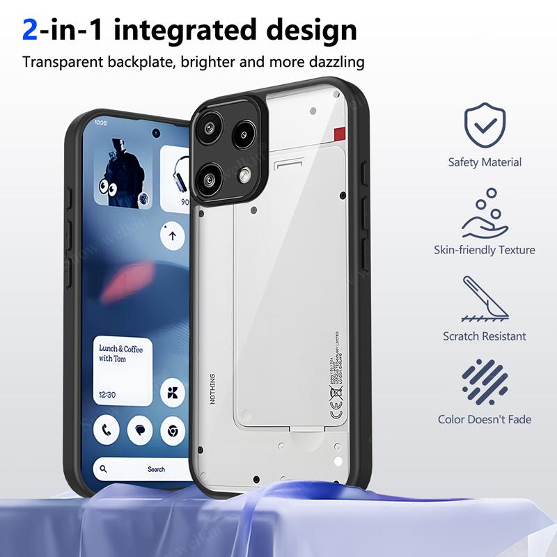 Прозрачный силиконовый чехол для Nothing Phone 3A Lite NothingPhone 3A Lite 3ALite Pro PC Задняя панель TPU Бампер Противоударный чехол для телефона