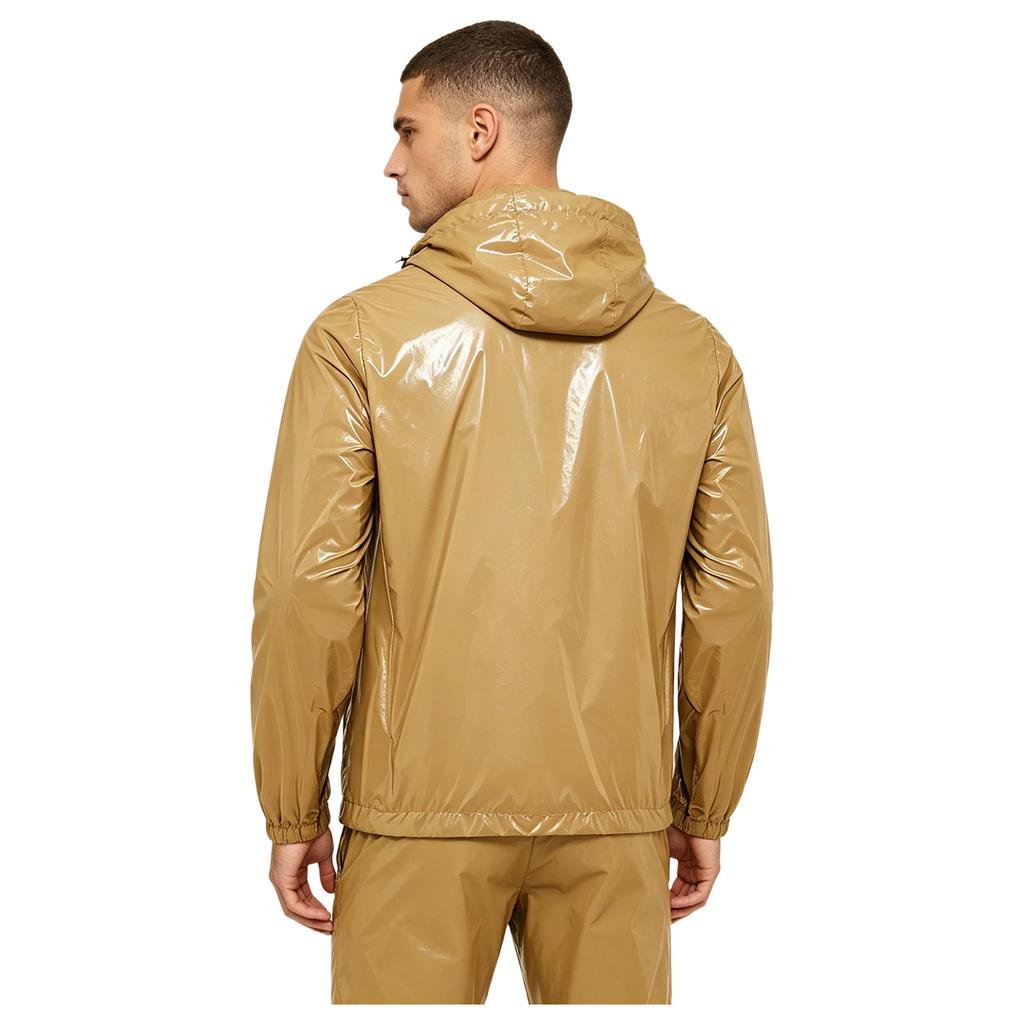 Mens Waterproof Hoodie Sweatshirt Front Kangaroo Pocket Zipper Long Sleeve Hooded Windbreaker Raincoat