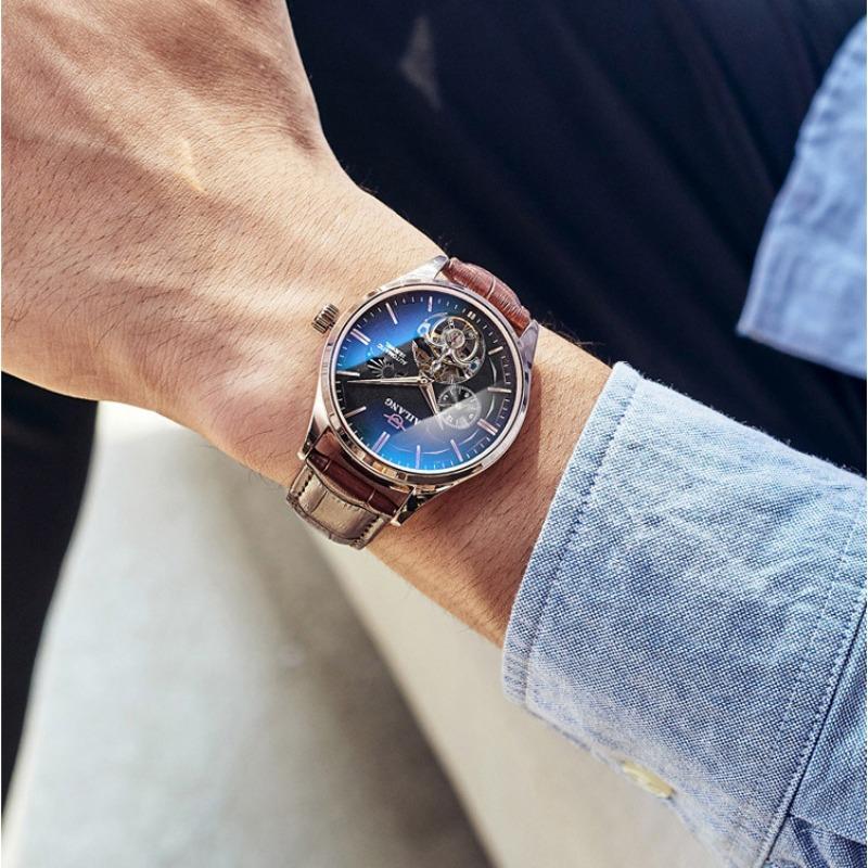 AILANG Новые механические часы, полностью автоматические мужские часы с маховиком, модные мужские часы, водонепроницаемые