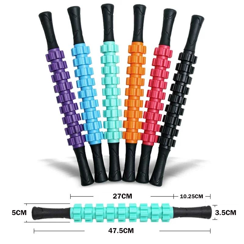 9-Wheel Anti Cellulite Massager Stick Trigger Point Stick Body Foot Face Leg Slimming Massage Yoga Gym Muscle Roller Sticks