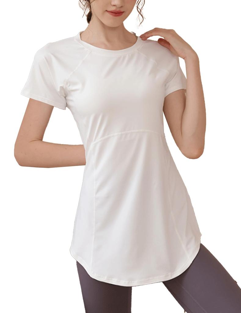 Yoga Sports Short Body Quick Long Running Wear [Ranmy Stage] [Neckline Silhouette] Wear, Tops, T-Shirt, Women's, Sleeve, Covering, Drying, Thin,