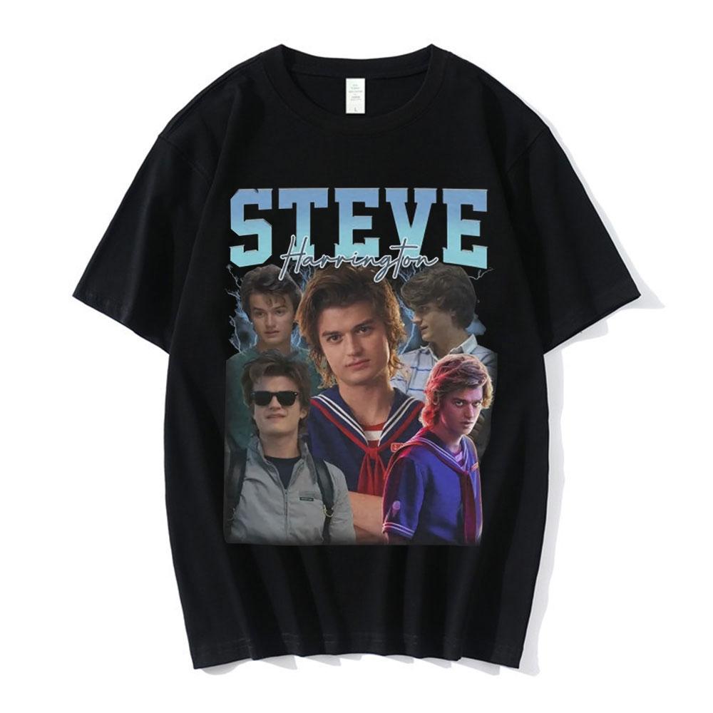 Steve Harrington Tshirts Unisexs Graphics Print Tshirt Unisex Short Sleeve Oversize Cotton T Shirt Harajuku Streetwear