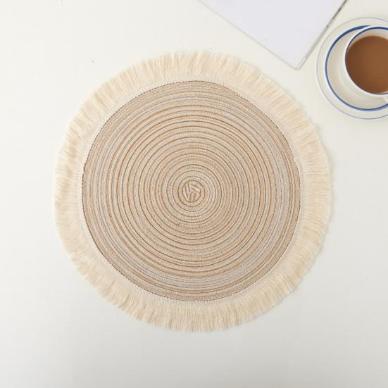 Скандинавские настольные салфетки круглые термостойкие подставки с бахромой под миски, подставки под чайник для сервировки обеденного стола