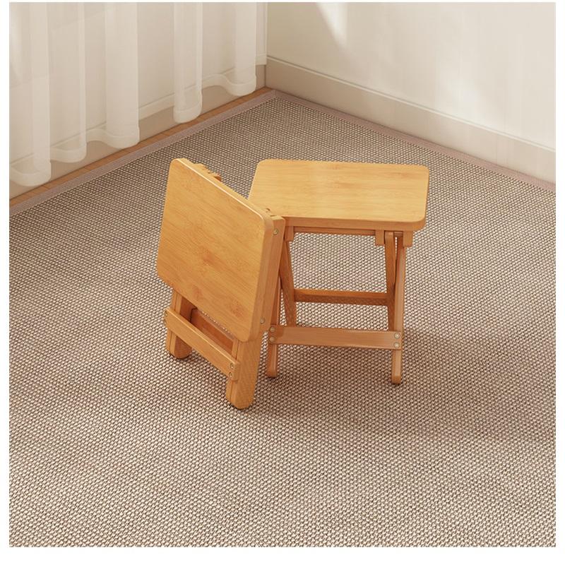Household Foldable Horse Shape Low Stool, Solid Wood Wear-resistant Comfortable Sitting Bench, Indoor Multifunctional Seat For Daily Use