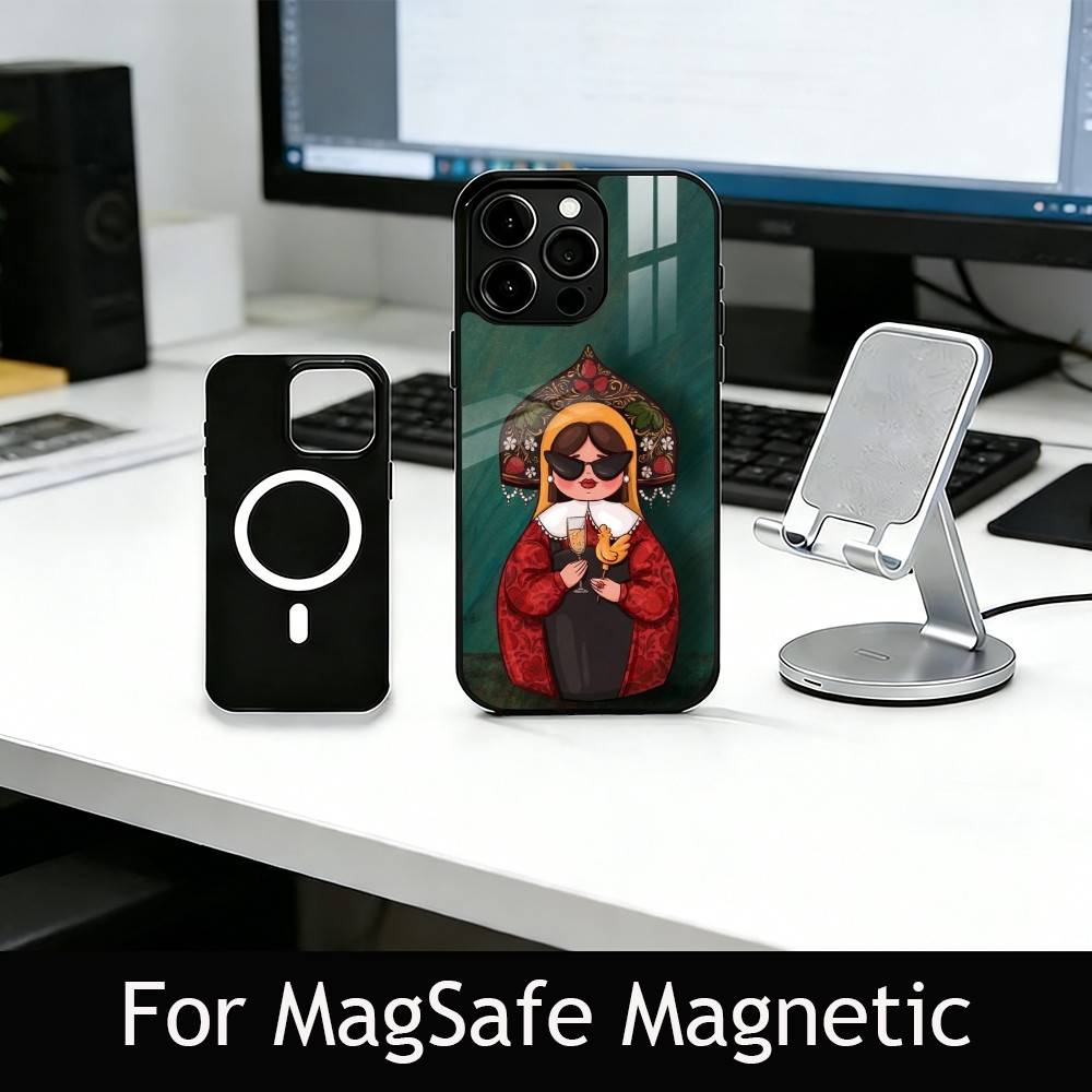 Adorable Russian Folk Art Doll Phone Case For iPhone17,16,15,14,13,12,11 Plus,Pro Magnetic For Magsafe Wireless Charging