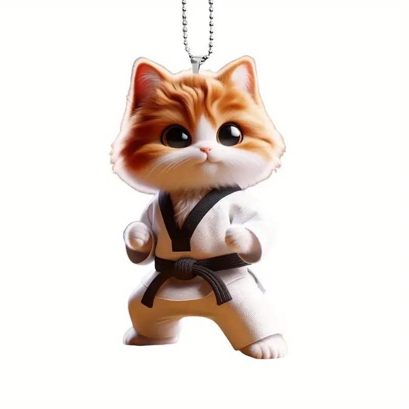 Cat Car Acrylic Hangtag Ornament Sleek Design Interior Decora Supplies Pendant