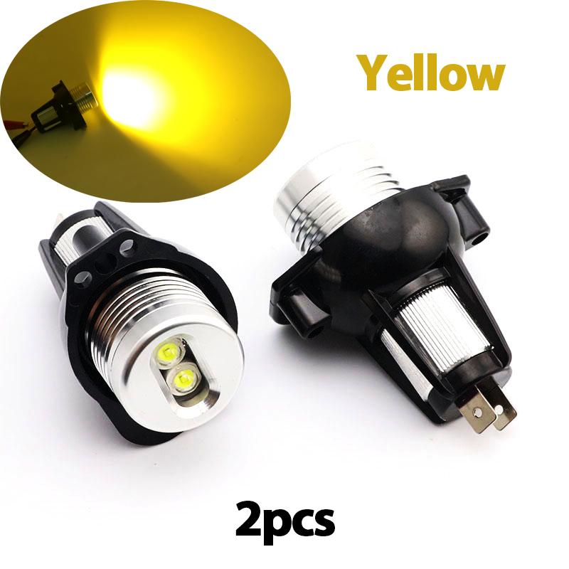 For BMW E90 E91 2005-2008 20W White Red Yellow Blue Green Angel Eyes Marker Light Bulbs Bright Headlights Replacement Accessory