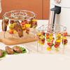 Kitchen Vertical Skewers Holder Round Air Fryer Grill Rack Detachable Grill Kebab Rack with Steel Sticks